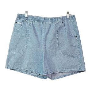Chic Vintage Thin Light Wash Chambray Spring Summer Vintage Grandma Shorts S-M